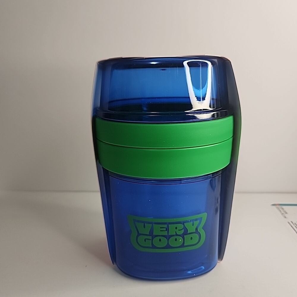 Tabitha Brown Travel Snack Cup With Utensils New Blue